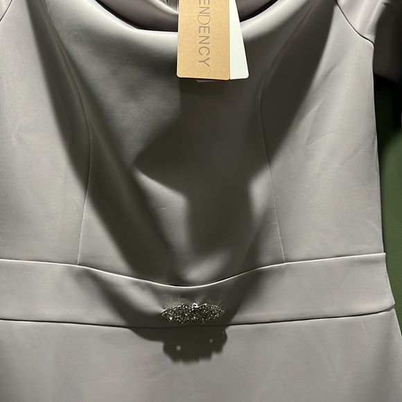 SALE! NWT Gray large dress midi length rolled neck back zipper by Tendency - Picture 6 of 16